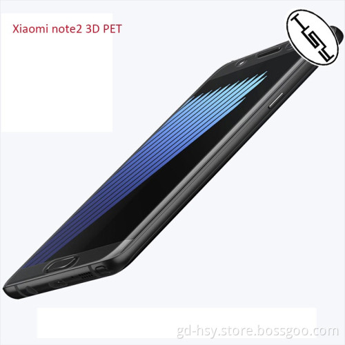 HUYSHE Nano material 3D curved full cover hot bending PET screen protector for Xiaomi note2 PET film for Xiaomi note 2